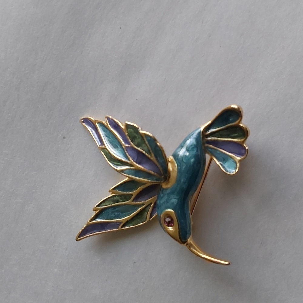 Hummingbird Pin Brooch - Picture 4 of 4